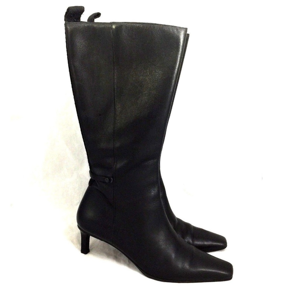 Gucci Black Tall Calf Boot Smooth Leather Square 5